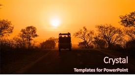  Presentation with brow - PPT theme featuring kruger national park south africa background and a wine colored foreground