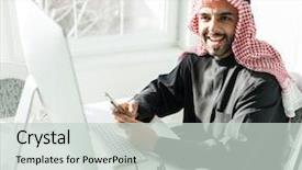  Presentation with gulf war illness - PPT layouts enhanced with ksa - arabian gulf young businessman background and a lemonade colored foreground