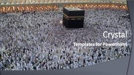  Presentation with kaaba mecca - Theme consisting of ksa - kaaba mecca in saudi arabia background and a gray colored foreground