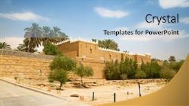  Presentation with saudi arabia - Presentation design consisting of ksa - streets of the old city background and a light blue colored foreground