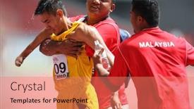  Presentation with track field - PPT layouts featuring kuala-lumpur-august-15-malaysia background and a coral colored foreground