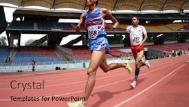  Presentation with track field - Slides having kuala-lumpur-august-15-thailand background and a coral colored foreground
