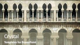  Presentation with classical - Presentation theme enhanced with kuala lumpur backgrounds - classical building background and a mint green colored foreground