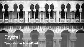  Presentation with building - Colorful PPT theme enhanced with kuala lumpur backgrounds - vintage building backdrop and a gray colored foreground