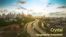  Presentation with kuala lumpur malaysia skyline - Beautiful theme featuring kuala lumpur city skyline malaysia backdrop and a tawny brown colored foreground