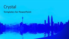  Presentation with kuala lumpur malaysia skyline - Beautiful slide deck featuring kuala lumpur city skyline panorama backdrop and a  colored foreground