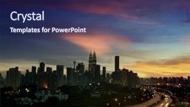  Presentation with kuala lumpur malaysia skyline - Theme enhanced with kuala lumpur city skyline view background and a  colored foreground