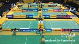  Presentation with badminton - Slide deck having kuala-lumpur-january-15-badminton background and a ocean colored foreground
