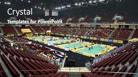  Presentation with badminton - Amazing slides having woman tasting boiled rigatoni pasta with salmon and broccoli at the table backdrop and a light gray colored foreground