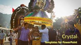  Presentation with hindu festival - Audience pleasing slide deck consisting of kuala-lumpur-january-27-hindu backdrop and a tawny brown colored foreground