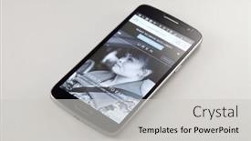  Presentation with smartphone app - Presentation design with kuala-lumpur-malaysia-april-2nd background and a light gray colored foreground