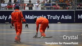  Presentation with race track - Presentation theme consisting of kuala-lumpur-malaysia-august-08 background and a gray colored foreground