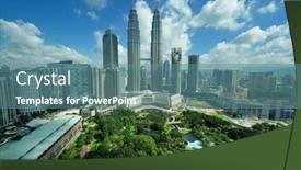  Presentation with malaysia buildings kuala lumpur - Cool new PPT theme with kuala-lumpur-malaysia-august-24 backdrop and a seafoam green colored foreground