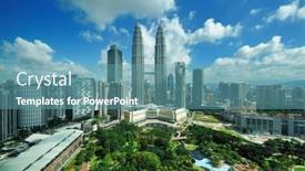  Presentation with malaysia buildings kuala lumpur - Audience pleasing presentation theme consisting of kuala-lumpur-malaysia-august-24 backdrop and a teal colored foreground