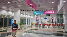  Presentation with airport terminal - Slide set with kuala-lumpur-malaysia-circa background and a violet colored foreground