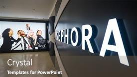 Presentation with sephora - Presentation design consisting of kuala-lumpur-malaysia-january-18 background and a dark gray colored foreground