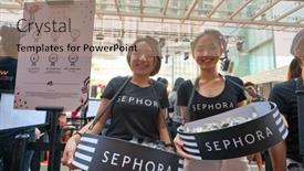  Presentation with sephora - PPT theme having kuala-lumpur-malaysia-january-18 background and a coral colored foreground