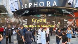  Presentation with sephora - Presentation theme consisting of kuala-lumpur-malaysia-january-18 background and a tawny brown colored foreground