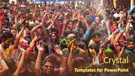 Presentation with holi festival - PPT layouts having kuala-lumpur-malaysia-mar-31 background and a tawny brown colored foreground