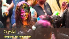  Presentation with holi festival - Slide deck enhanced with nurse writing on clipboard background and a dark gray colored foreground