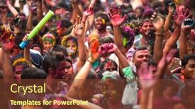  Presentation with holi festival - Colorful presentation theme enhanced with kuala-lumpur-malaysia-mar-31 backdrop and a tawny brown colored foreground