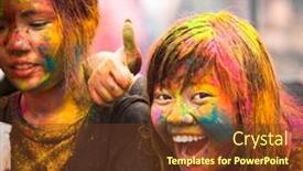  Presentation with holi festival - Theme having kuala-lumpur-malaysia-mar-31 background and a tawny brown colored foreground