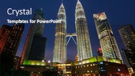  Presentation with petronas - PPT theme with kuala-lumpur-malaysia-may-5 background and a ocean colored foreground