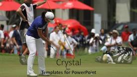  Presentation with golf tournament - Theme enhanced with kuala-lumpur-malaysia-october-16 background and a violet colored foreground