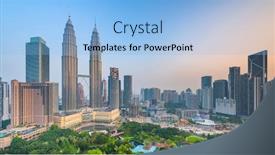  Presentation with kuala lumpur malaysia skyline - PPT theme consisting of kuala-lumpur-malaysia-park background and a light blue colored foreground