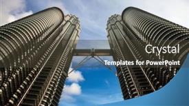  Presentation with twin towers - Slide deck with kuala-lumpur-october-12-beautiful background and a tawny brown colored foreground