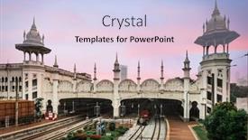  Presentation with kuala lumpur - Slide deck featuring kuala-lumpur-railway-station-malaysia background and a light blue colored foreground
