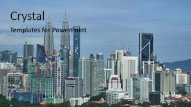  Presentation with twin towers - Theme with kuala lumpur skyline twin towers background and a  colored foreground