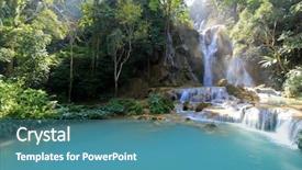  Presentation with water color - Slide deck with kuang si falls also call background and a teal colored foreground