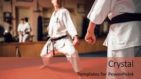 Presentation with martial arts - Slides enhanced with kudos - martial arts fight training background and a red colored foreground