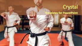  Presentation with hone - Audience pleasing presentation consisting of kudos - martial arts fighters hone their backdrop and a red colored foreground