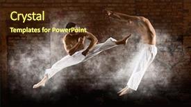  Presentation with martial arts - Presentation theme consisting of kudos - martial arts masters karate practice background and a tawny brown colored foreground