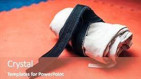  Presentation with martial arts - Presentation theme having kudos - martial arts white kimono background and a coral colored foreground