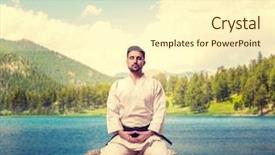  Presentation with martial arts - Presentation theme enhanced with kudos - traditional martial arts master meditate background and a cream colored foreground