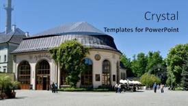  Presentation with resorts - Colorful presentation enhanced with kudowa-zdroj-poland-may-20 backdrop and a light blue colored foreground