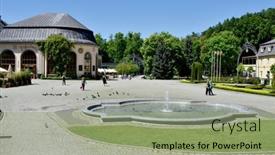  Presentation with resorts - Slide deck having kudowa-zdroj-poland-may-20 background and a mint green colored foreground