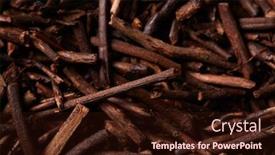  Presentation with tea patti - PPT theme with kukicha-tea-macro-detail-texture background and a wine colored foreground