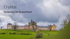  Presentation with hospice - Presentation design enhanced with kuks-hospice-with-baroque-decoration background and a light blue colored foreground