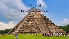  Presentation with pyramid - Presentation theme enhanced with kukulkan-pyramid-in-chichen-itza background and a  colored foreground