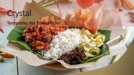  Presentation with popular - Slide set enhanced with kukus ayam berempah popular tradition background and a red colored foreground