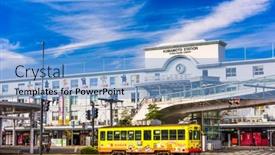  Presentation with terminal - Beautiful theme featuring kumamoto-japan-december-9-2016 backdrop and a light blue colored foreground