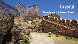  Presentation with india fort - Cool new PPT theme with kumbhalgarh fort near ranakpur in rajasthan state in india backdrop and a teal colored foreground