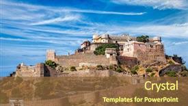  Presentation with india fort - PPT layouts consisting of kumbhalgarh fort rajasthan india background and a tawny brown colored foreground