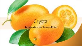  Presentation with cross - Presentation with kumquat-fruit-and-cross-cut background and a gold colored foreground