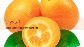  Presentation with cross - PPT theme featuring kumquat-fruit-and-cross-cut background and a yellow colored foreground