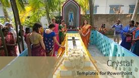  Presentation with father birthday - Beautiful presentation theme featuring kumrokhali-india-february-23-2020 backdrop and a coral colored foreground